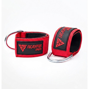 EUCALYPTUS SPORTS Wrist Support <b>Straps</b> Red Nylon Adjustable D-Ring Weight Lifting Strength Training Unisex - Product Image 1