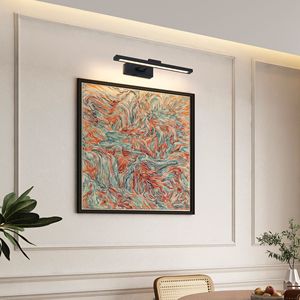 Appliques murales LED noires de 16 pouces à piles, à intensité variable, avec télécommande et minuterie, rechargeables, pour éclairage de tableaux et peintures - Product Image 1