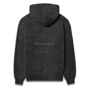 Sweat à capuche en polyester délavé à l'acide, style streetwear, effet vieilli, 100% polyester, imperméable et respirant - Product Image 2