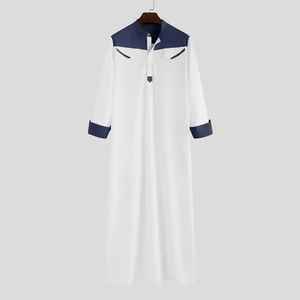 Vêtements arabes pour hommes musulmans, robe Abaya ample à col montant, patchwork, manches longues, Moyen-Orient, Islamique, Dubaï, Jubba, Thobe, poches - Product Image 4