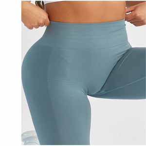 High Waist Fitness <b>Yoga</b> Leggings <b>Pants</b> and Seamless Sports Bra Set Hot Sales Women's Mesh Sportswear Solid compression Leggings - Product Image 6