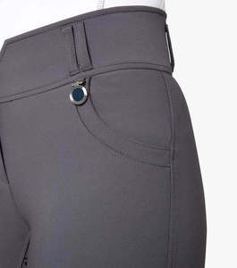 Pantalones de equitación unisex de cintura media con paneles de malla de color personalizado, hasta el tobillo, elásticos en cuatro direcciones y cierre de cremallera. - Product Image 6