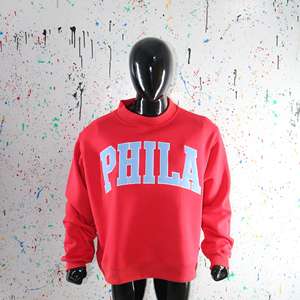 Sudadera PHILA RED con cuello alto 100% azul cielo, sudadera con cuello ancho y bordado aplicado, CLUSH SPORTS - Product Image 6