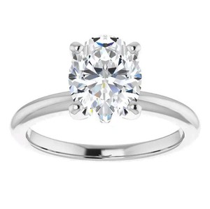 Oval Cut Moissanite Solitaire <b>Ring</b> 925 Sterling Silver Silver Plated Luxury Engagement Wedding Anniversary Party Gift Women's - Product Image 1