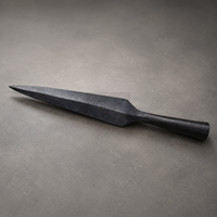 Tête d'outil en acier à haute teneur en carbone Dark Hammer DHA-3001-L-BK, forme de feuille, antique, objet de collection, composant industriel artisanal, Inde
