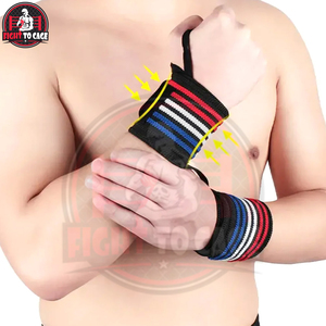 Muñequeras Deportivas de Algodón de Alta Densidad, Calidad Premium, Ajustables, con Rayas, Resistentes, para Levantamiento de Pesas, para Adultos - Product Image 3