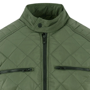 Men's Diamond Quilted Bomber Jacket Stand Collar Full-Zip Lightweight Padded Streetwear <b>Coat</b> Wholesale OEM Custom Logo - Product Image 4