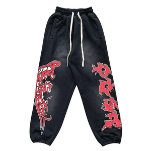 Ensemble survêtement premium personnalisé pour homme, sweat à capuche et pantalon de jogging oversize, motif graphique, délavage vintage, style streetwear, marque privée OEM - Product Image 6