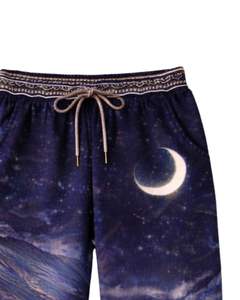 <b>Navy</b> Blue Galaxy Print Hoodie And Jogger Set For Women Men Soft Fleece Pullover <b>Sweatshirt</b> Matching Pants Streetwear Style Cozy - Product Image 5