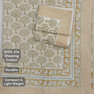 Jaipuri Indian Hand Block Printed 100% Cotton Luxury <b>King</b> <b>Size</b> Bedsheet Set Soft Durable Breathable Eco-friendly All Season Home - Product Image 4