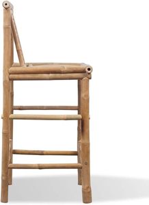 Natural Bamboo Dining Chair Bar <b>Stool</b> High Back Chair Durable Outdoor <b>Garden</b> Patio Cafe Restaurant Wooden Bamboo <b>Stool</b> - Product Image 6