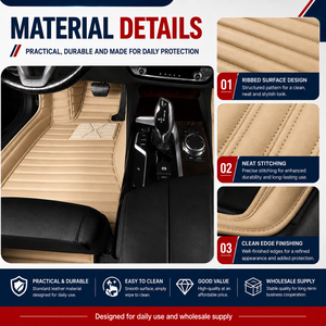 Tapetes de Piso para Auto de Cuero PU Premium, Ajuste Personalizado, Cobertura Total, Impermeables, para Todo Clima, OEM ODM - Product Image 1