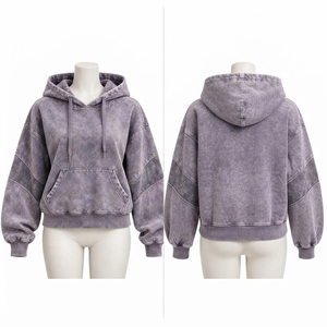Custom <b>Name</b> & Logo Women Acid Wash <b>Hoodie</b> Winter Hooded 100% Cotton Eco-Friendly - Product Image 6
