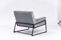 Fauteuil d'appoint en tissu bouclé personnalisé, fauteuil lounge moderne avec rembourrage en mousse haute densité et structure en métal thermolaqué