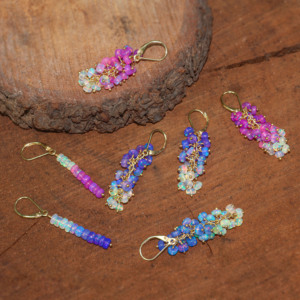 Pendientes colgantes lineales con cuentas, ligeros, con cadena larga y cuentas - Product Image 5