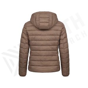 Hooded Quilted Waterproof <b>Bubble</b> Jacket Black Full Sleeve Winter Windproof Cotton Shell Knitted Fabric Polyester Filling Stand - Product Image 2