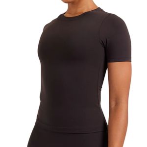 เสื้อยืดผู้หญิงทรงเข้ารูป แขนสั้น คอกลม ยืดได้ สไตล์ลำลอง เหมาะสำหรับใส่ออกกำลังกายในฤดูร้อน รับผลิตตามสั่งขายส่ง - Product Image 1