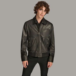 Chaqueta Bomber de Piel de Oveja Genuina, Estilo Cargo con Bolsillos, Chaqueta de Aviación de Alta Calidad para Hombre, Impermeable y Ecológica - Product Image 1