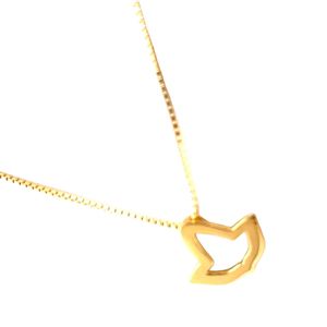 Collier en vermeil or 14 carats avec petit pendentif feuille de lierre ouverte, élégant, couleur or, chaîne délicate, bijou de mode, cadeau - Product Image 1