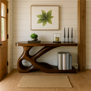 Mesa Consola Moderna de Madera Maciza Natural Hecha a Mano, Marca Luxali de Vietnam, Muebles para Sala de Estar, Regalo para el Hogar - Product Image 5