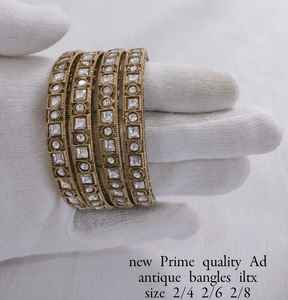 Juego de Brazaletes de Lujo Chapados en Oro, Regalo de Boda India para Novia y Aniversario, Brazaletes de Alta Calidad para Mujer - Product Image 1