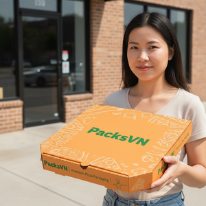 กล่องพิซซ่าพิมพ์ลายตามสั่ง กล่องบรรจุภัณฑ์อาหารแบบกำหนดเองสำหรับบริการเดลิเวอรี่และบรรจุภัณฑ์ร้านอาหารฟาสต์ฟู้ด - Product Image 6