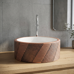 Vistaar Modern Square White Printed Ceramic <b>Table</b> Top Art Wash Basin For Bathroom - Product Image 6