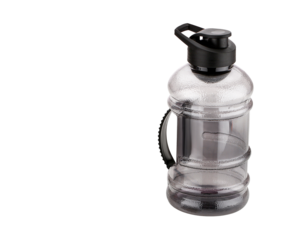 Grande gourde d'eau en plastique violette avec poignée, bouchon à charnière, sangle et marquages de mesure pour la salle de sport - Product Image 5