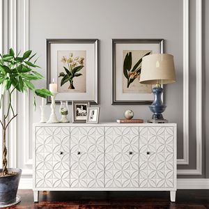 Accent Wooden 4-Door <b>Sideboard</b> Buffet Server Cabinet for Living Room Entryway Hallway or Office <b>Storage</b> - Product Image 3
