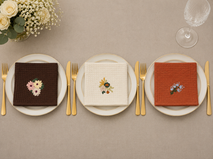 Premium Embroidered Waffle Cotton Napkin | Soft Reusable Dining <b>Cloth</b> for Home & Restaurant - Product Image 4