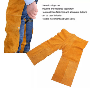 High Performance Heavy Duty Welding Safety Cowhide Split Leather <b>Apron</b> Adjustable Fire Protective Apparel Pants for Welders - Product Image 4