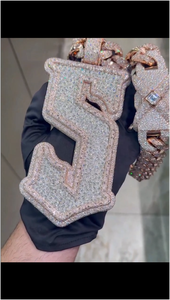 Pendentif personnalisé en argent 925 avec initiale lettre hip-hop sertie de moissanite et diamants, bijoux fins - Product Image 3