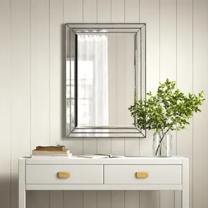 Modern Farmhouse <b>Rectangle</b> <b>Wall</b> <b>Mirror</b> Glass Frame Decorative Accent for Entryway Home Decor - Product Image 1