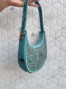 Hand Tooled Carving Leather New 2026 Handbag <b>Sling</b> <b>Bag</b> Gypsy Boho Turquoise Colour Shoulder Handmade Western Stylish <b>Bags</b> - Product Image 2