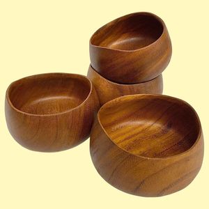 Ensemble de service léger en bois d'acacia poli de 7 pouces, vaisselle naturelle pour la cuisine, idéal pour salades, soupes, céréales et fruits - Product Image 3