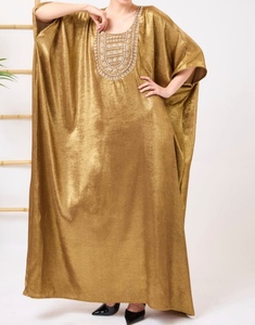 Elegant <b>Kaftan</b> Abaya Handmade Moroccan Arabian Dress Breathable Floor Length Long Sleeve Polyester Regular Fit Casual Evening - Product Image 1