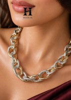 Collar de Cadena de Eslabones Ovalados Gruesos al por Mayor, Cadena de Cable con Pavé de Diamantes Cultivados en Laboratorio de Oro Sólido de 10K, 14K, 18K, Joyería Fina Personalizada