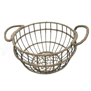 Eco-Friendly Vintage Iron Wire <b>Basket</b> with Rope Handle <b>Bread</b> & Vegetable Storage Kitchen <b>Basket</b> - Product Image 2