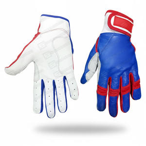 Gants d'entraînement sportif professionnels à manchette courte, confortables, en cuir souple, combinaison de couleurs rouge et bleu, respirants, en bois massif - Product Image 3