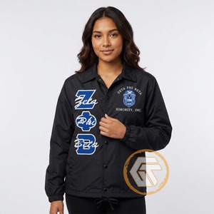 เสื้อแจ็คเก็ตผู้หญิง Zeta Phi Beta ของ GREEK TREASURES ชุดเครื่องแต่งกายสำหรับชมรมนักศึกษา ปักโลโก้ตามสั่ง ผ้าไหมระบายอากาศได้ดี ปรับแต่งได้ - Product Image 3