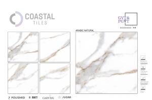 กระเบื้องพอร์ซเลนสีขาวขนาด 600x600 มม. รุ่นโมเดิร์น ป้องกันการลื่น ทนความร้อน ใช้ปูพื้นและผนังภายใน ผิวสัมผัสแข็งแรง ยี่ห้อ COASTAL TILES หนา 8 มม. - Product Image 5