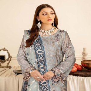 Ramsha Vol. Colección de gasa de 3 piezas, vestidos de festival de boda paquistaníes indios para mujeres y niñas para bodas y fiestas - Product Image 1