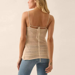 Robe cache-maillot sans manches en crochet pour femme, débardeur bikini taille haute, cache-maillot de plage tricoté taille haute pour femme - Product Image 2