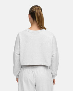 Suéteres Casuales Cortos de Lana para Mujer, Sudadera Corta de Manga Larga con Cuello Redondo, Color Sólido, Forro Polar Transpirable - Product Image 5
