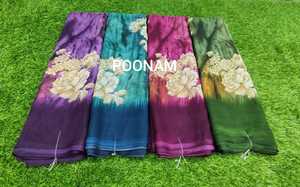 Sari de georgette duradero y transpirable con blusa, sari informal, fabricante mayorista de saris de georgette para exportación - Product Image 3