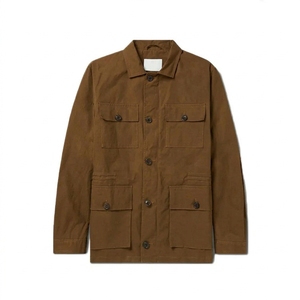 Autumn Winter Custom OEM Over Under Men Waxed Cotton Shell Waterproof Outdoor Hunting <b>Work</b> Oil <b>Jacket</b> - Product Image 4