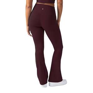 <b>Bell</b>-bottomed Pant Flare Leggings Women's Flare Stretch Sweatpants High Waisted Workout Fitness Straight Wide Leg Yoga with Logo - Product Image 3