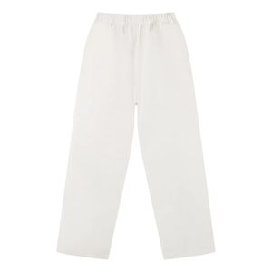 Pantalon décontracté athlétique pour homme JOXAI SPORTSWEAR, coupe large, taille élastique, devant plat, blanc uni, 100% coton, fermeture à cordon - Product Image 1