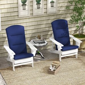 Cojines de repuesto azules para silla Adirondack con lazos para asiento y respaldo - Product Image 2