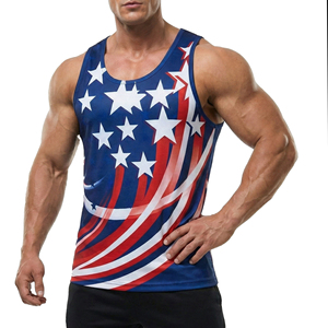 OEM Custom Design Men's Striped Tank <b>Top</b> Brand Logo Sleeveless Muscle Tee Wholesale Breathable Sportwear Gym Fitness Tank <b>Tops</b> - Product Image 1